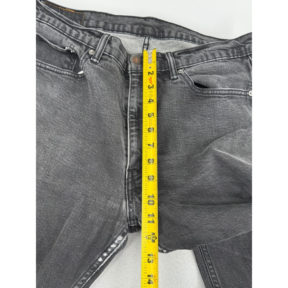 Levis 505 Regular Fit Jeans Mens 36x34 (36x32) Faded Black Straight Leg Denim - Picture 8 of 12